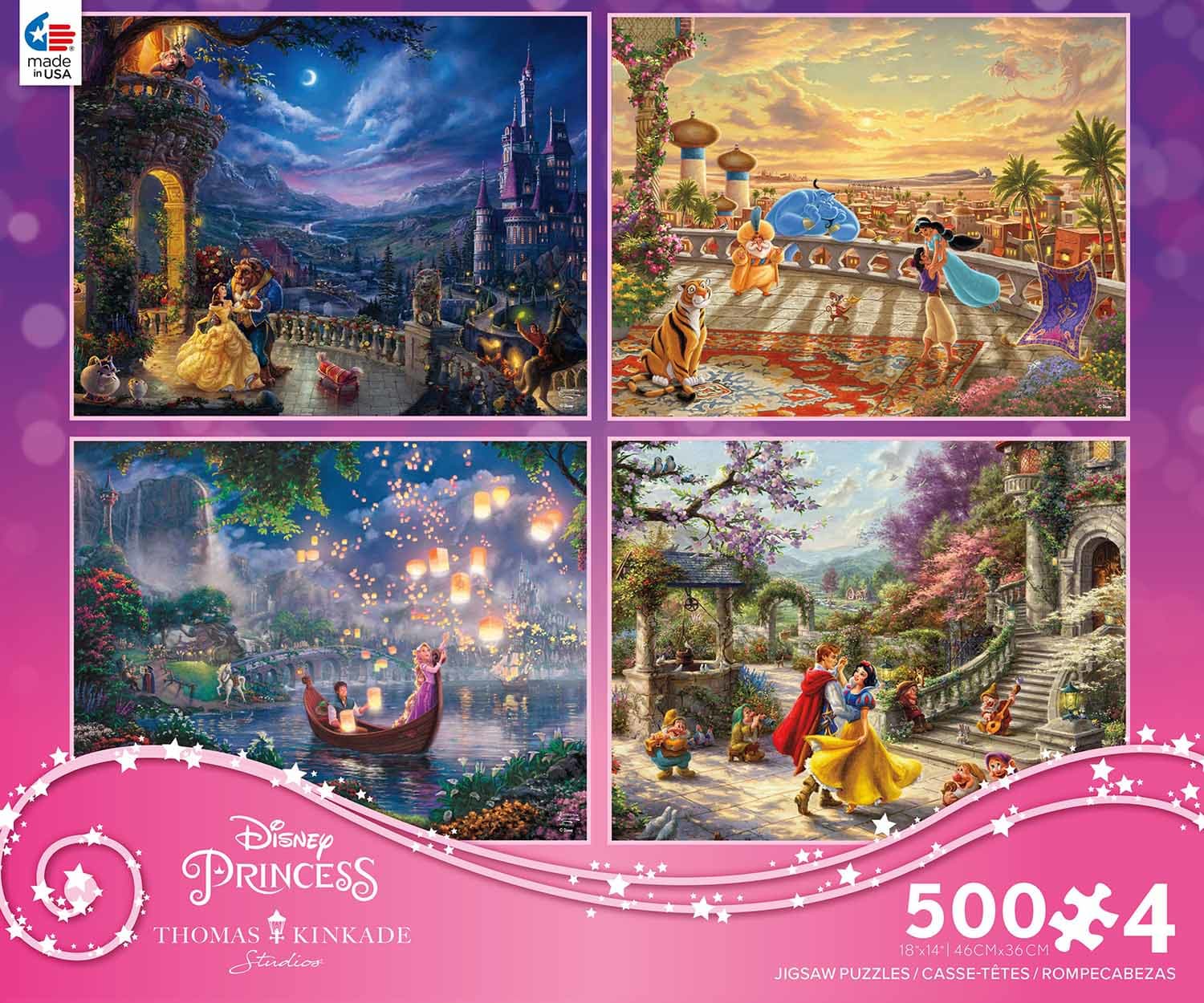 4 in 1 Thomas Kinkade Disney Princess - 500 Piece Jigsaw