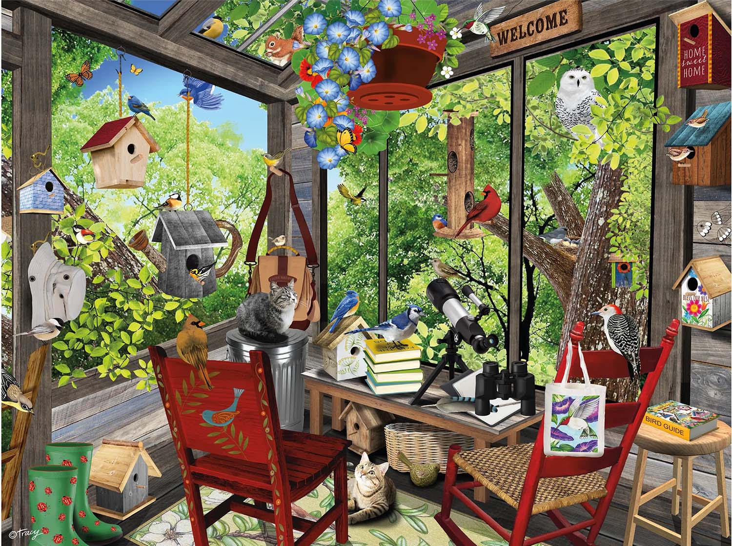 For The Love of Birds Around the House Jigsaw Puzzle