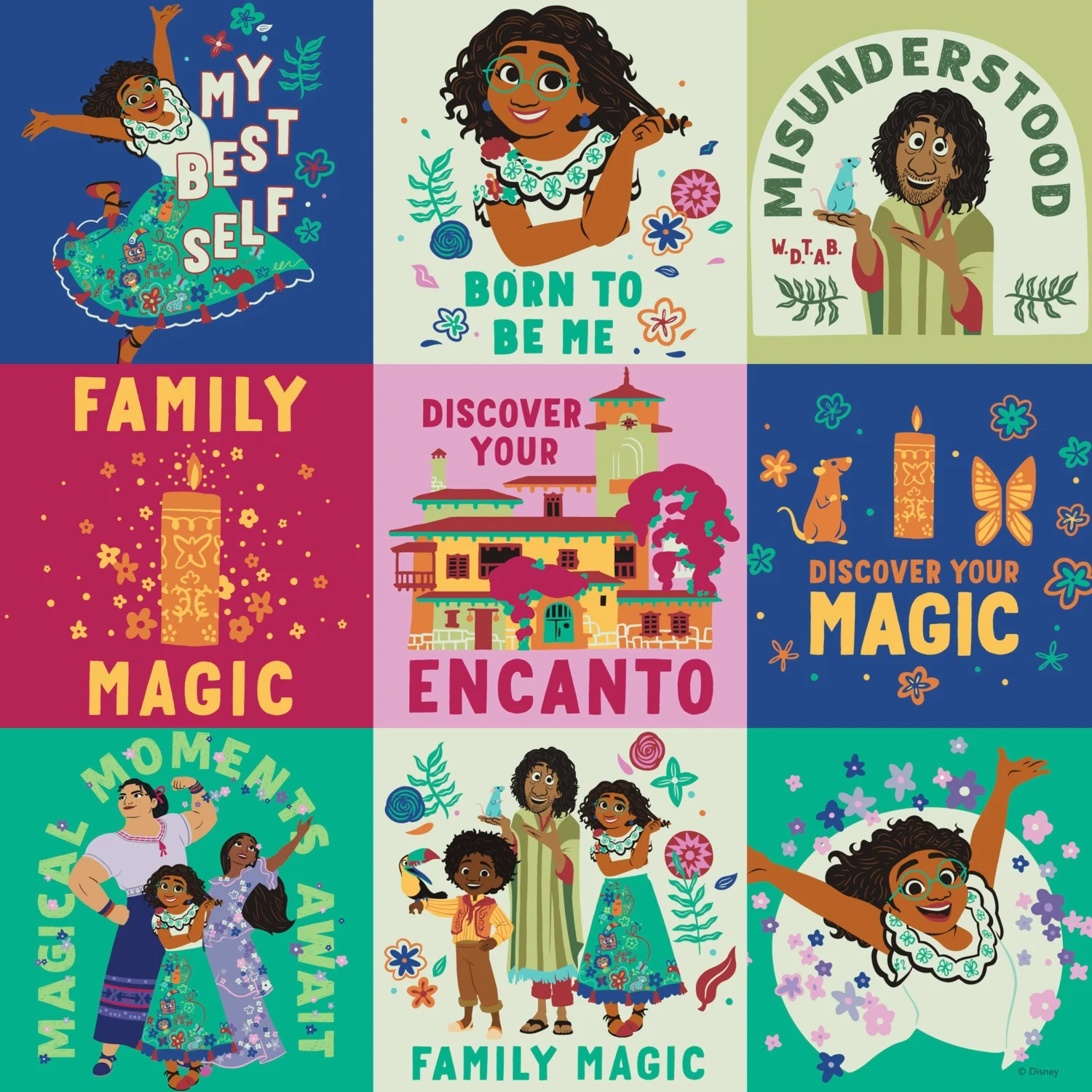 Encanto Flat Flower Collage