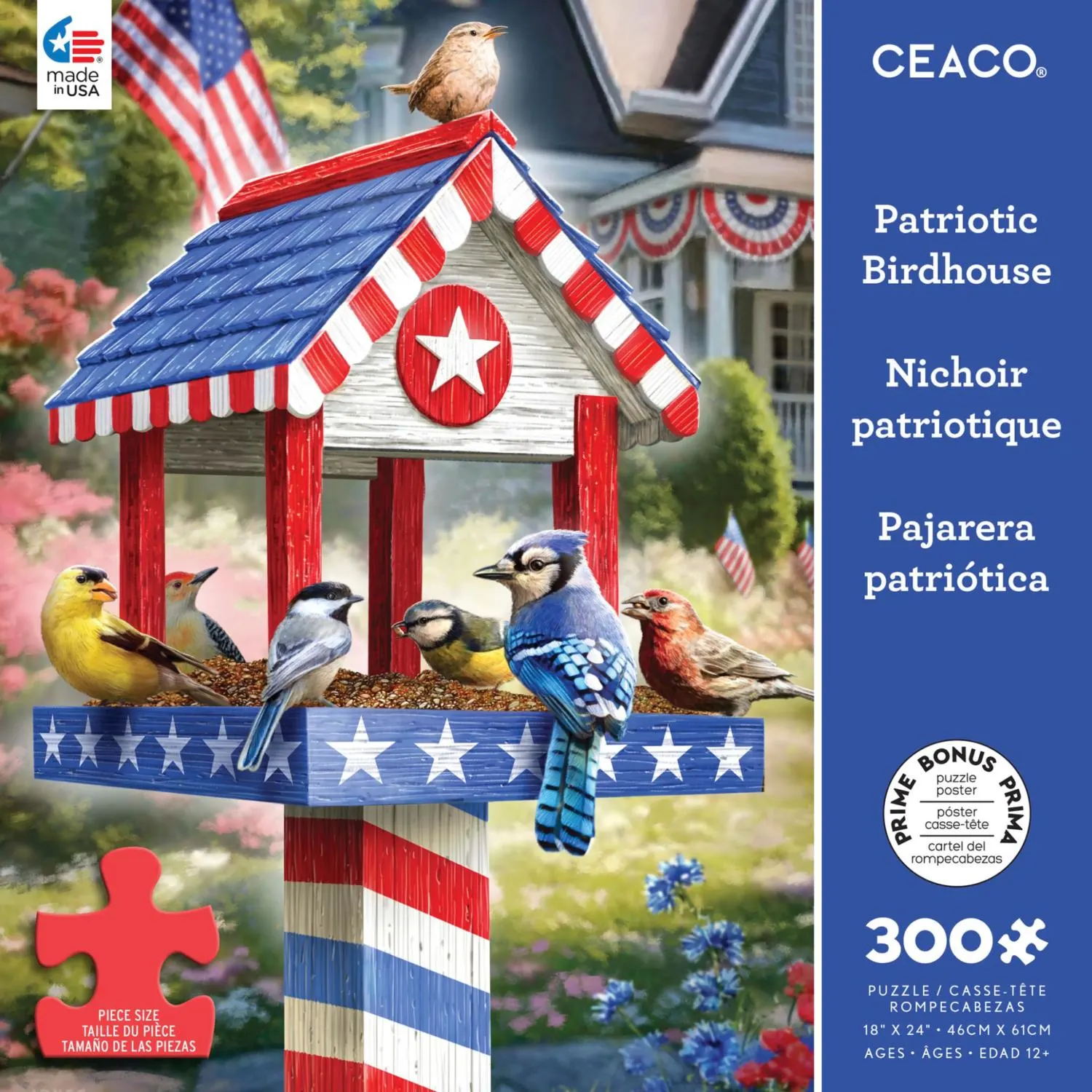 Patriotic Birdhouse Birds