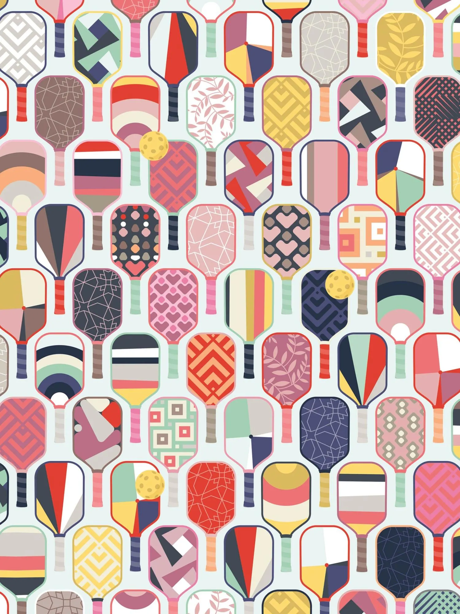 Pickleball Prints Pile&Stk - Scratch and Dent