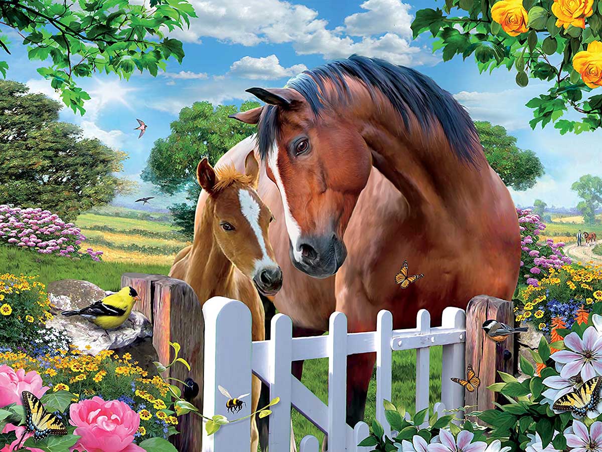 At the Gardens Gate Horse Jigsaw Puzzle