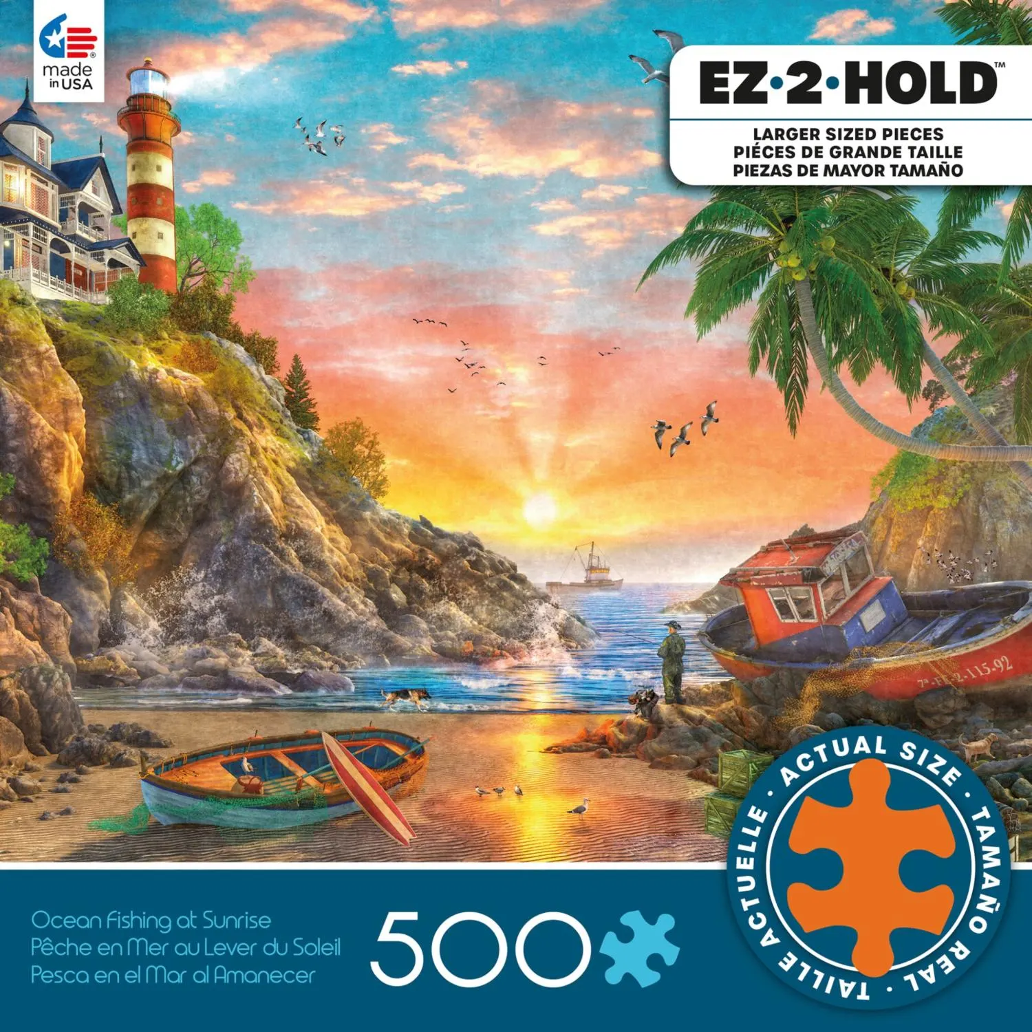 Ocean Fishing At Sunrise Landscape