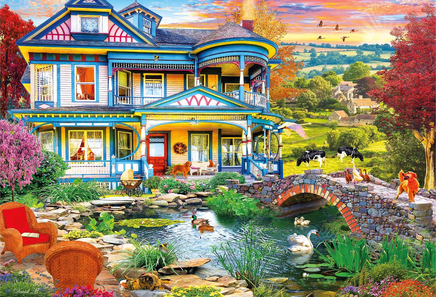Country Home Landscape Jigsaw Puzzle