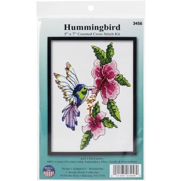 Counted Cross Stitch 5 X 7 - Hummingbird