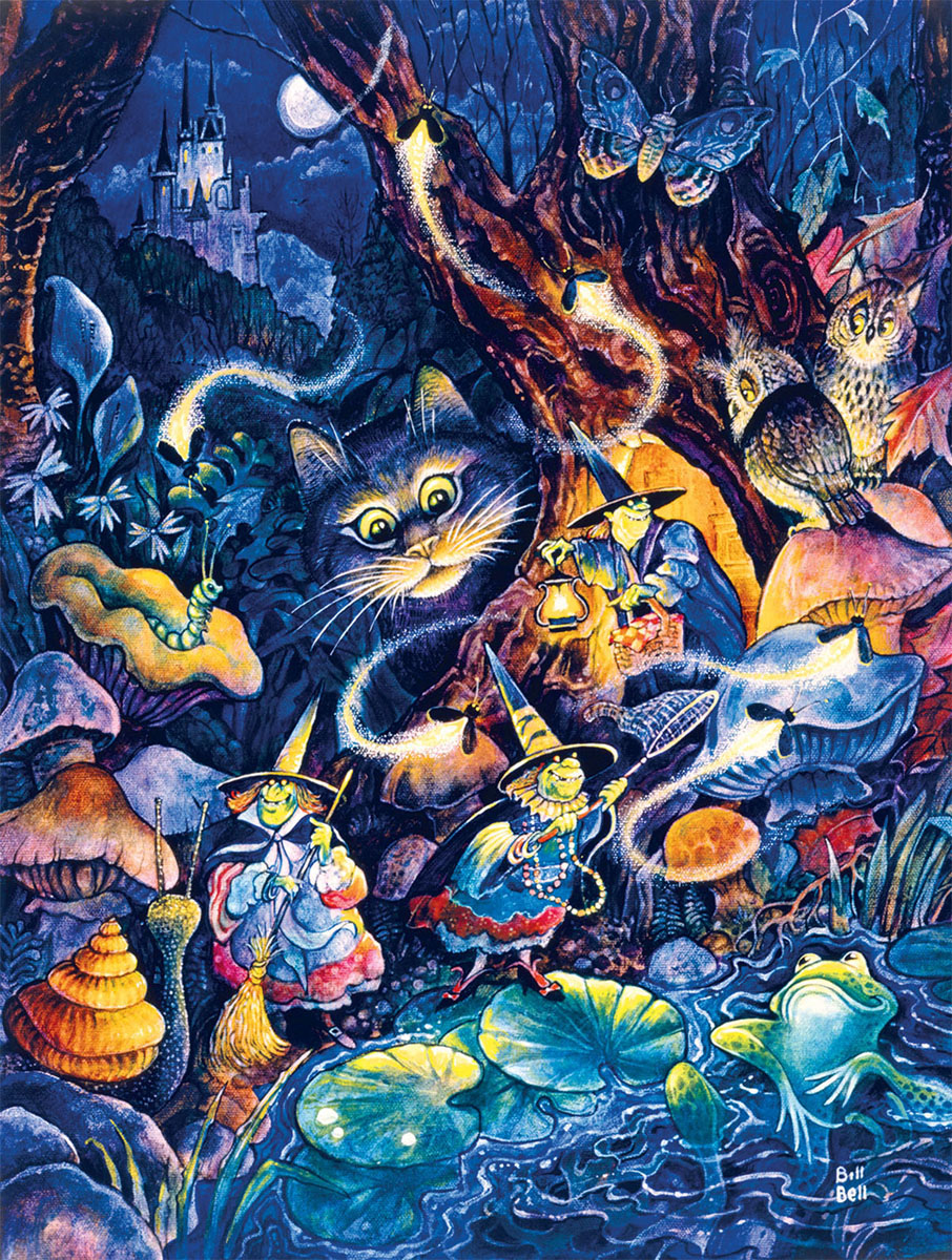 Three Witches Cats Jigsaw Puzzle