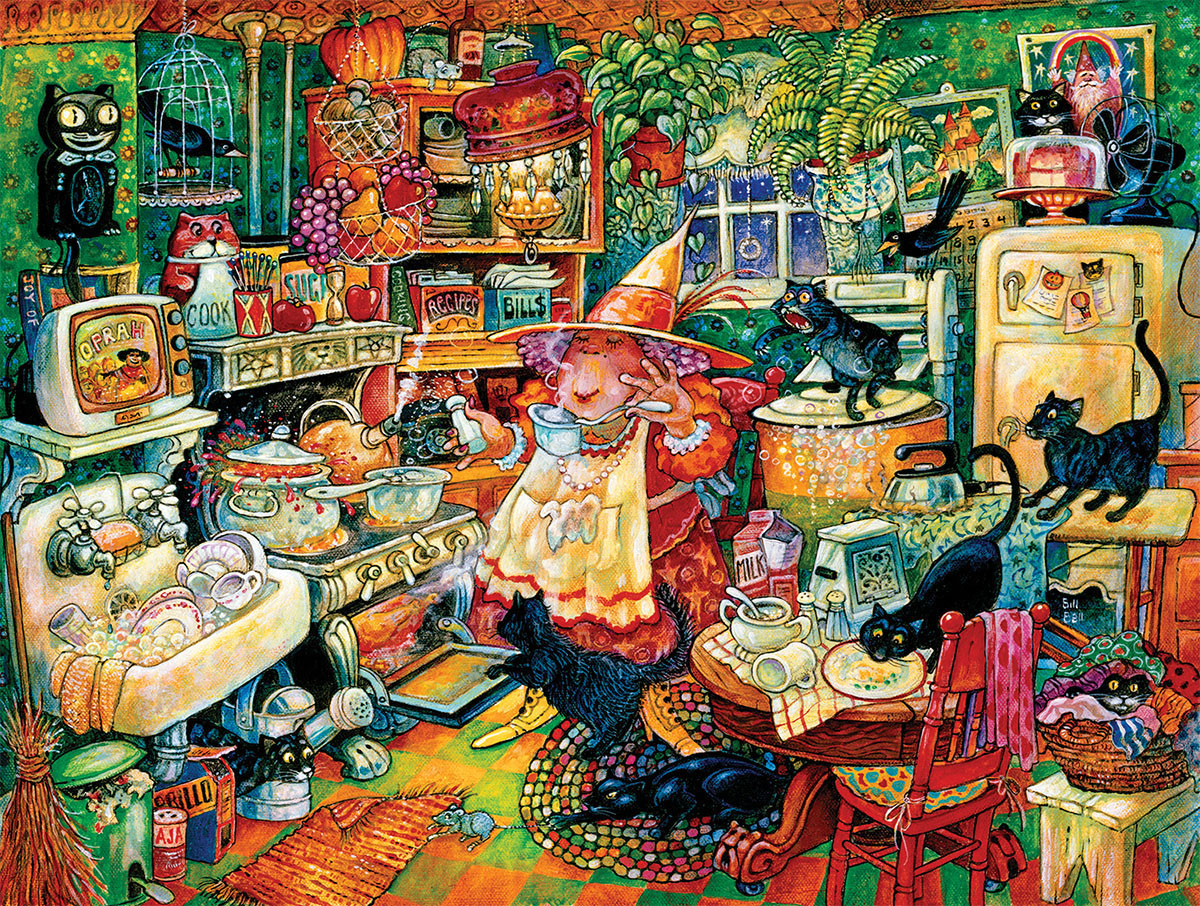 Witchin' kitchen Cats Jigsaw Puzzle