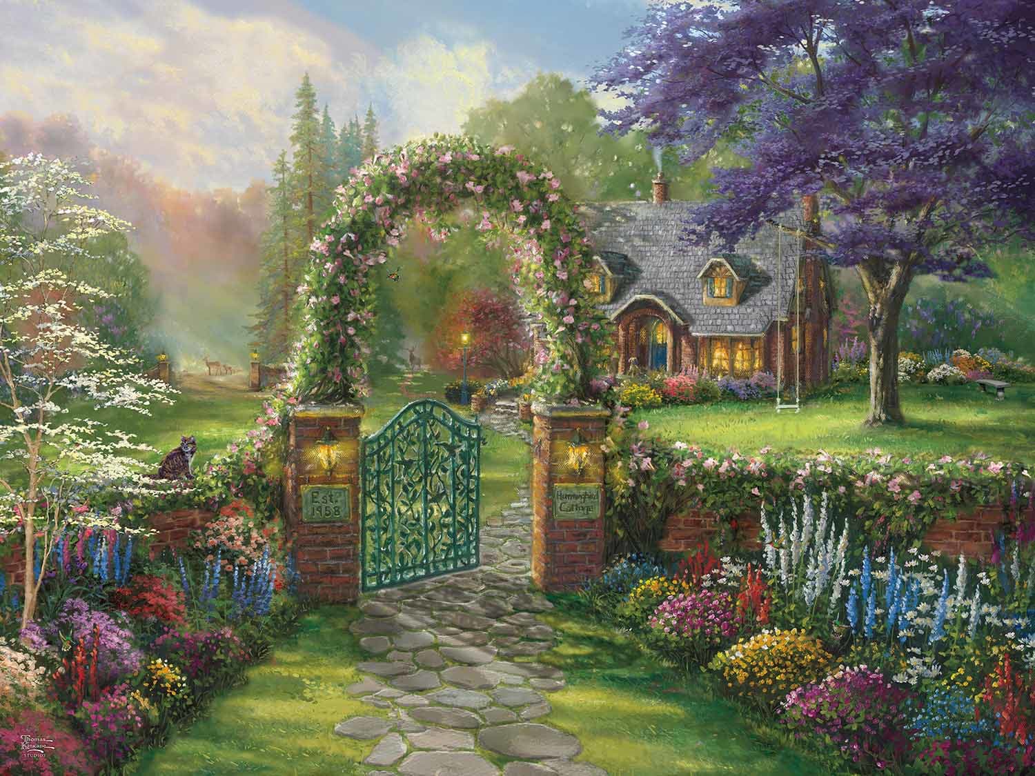 Thomas Kinkade Inspirations - Hummingbird Cottage Flower & Garden