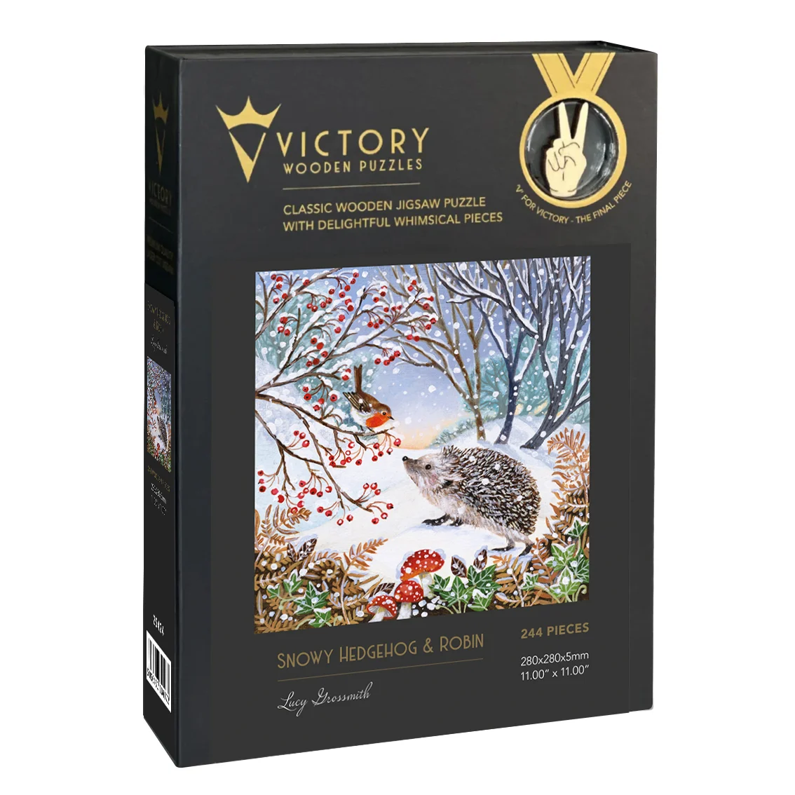 Snowy Hedgehog & Robin Forest Animal