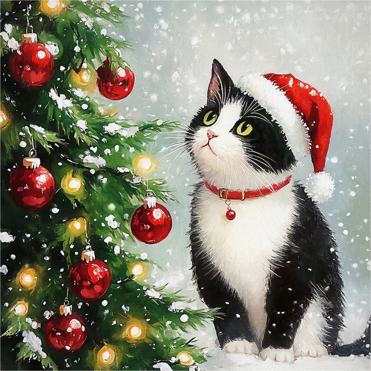 Christmas Tree Contemplation - Puzzle Warehouse Exclusive Mini puzzle Cats