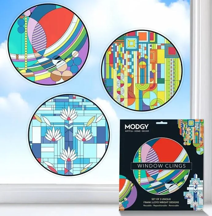 Frank Lloyd Wright Window Cling Set of 3