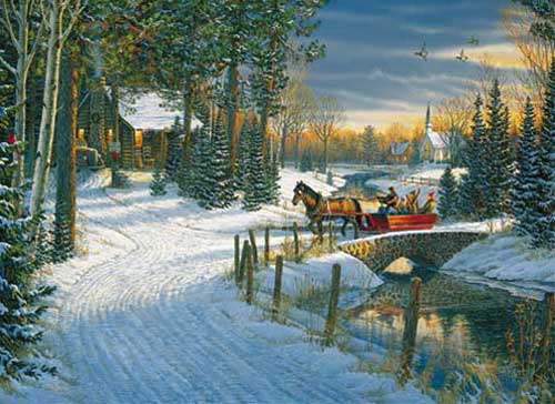 Holiday Sleigh Ride Winter Jigsaw Puzzle
