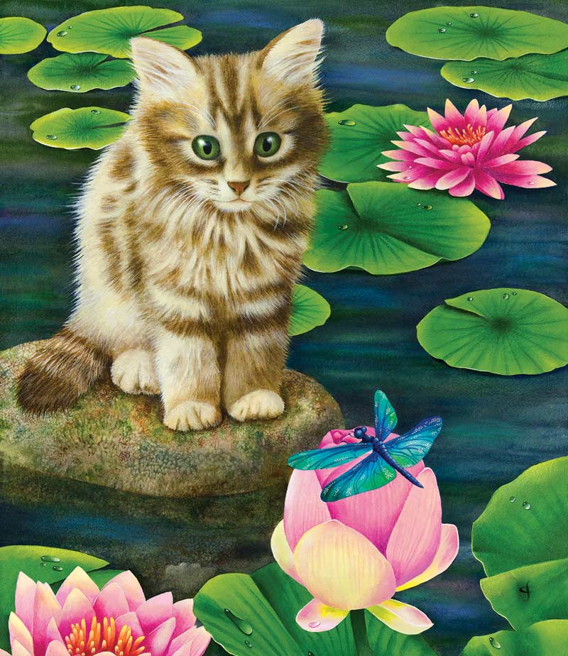 Lily's Pond Cats Jigsaw Puzzle