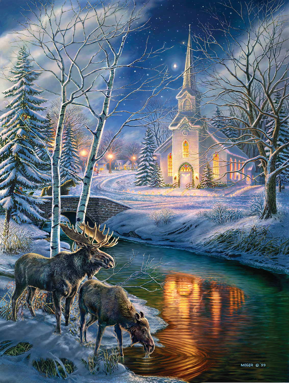 Church in the Clearing Forest Animal Jigsaw Puzzle