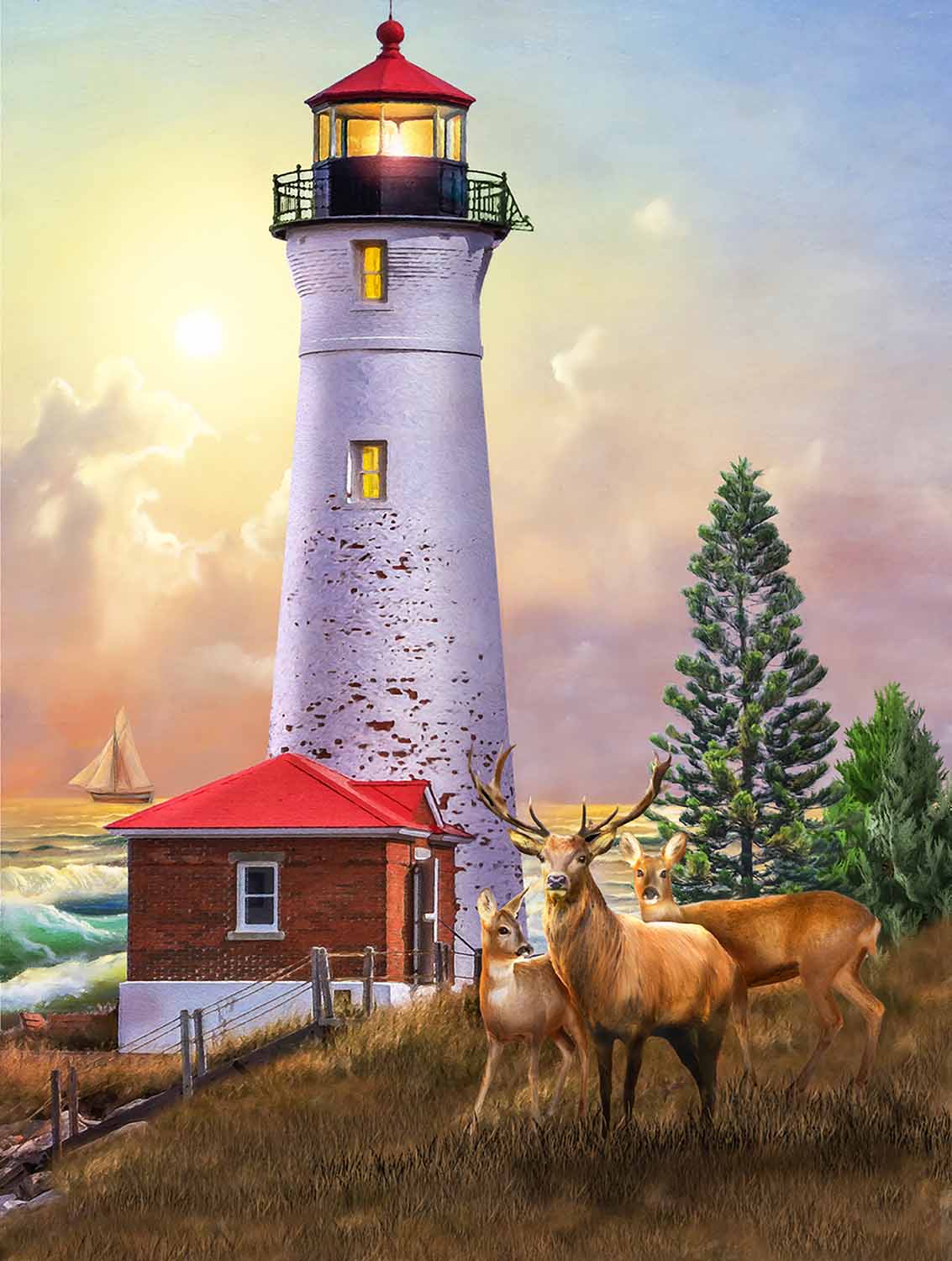 Crisp Point Lighthouse Lighthouse Jigsaw Puzzle