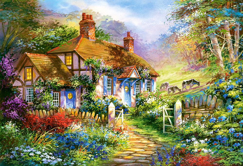Forest Cottage Countryside Jigsaw Puzzle