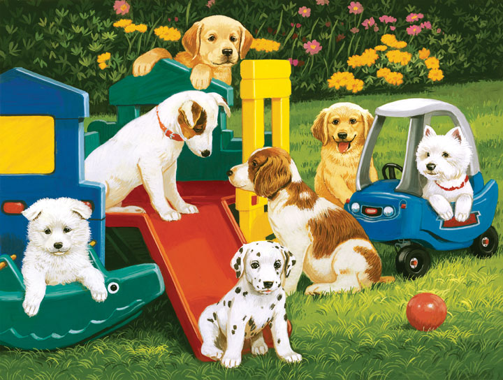 Playful Paws - Puppy Playground, 300 Pieces, MasterPieces | Serious Puzzles