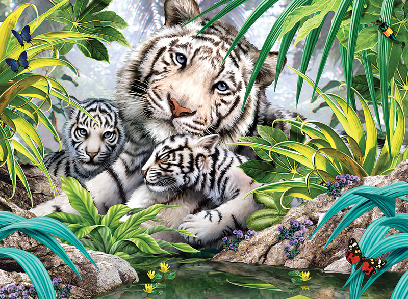 Tiger Love (3D Extreme Lenticular) Jungle Animals Jigsaw Puzzle