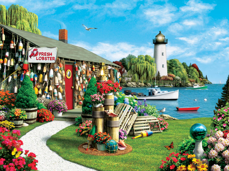Lobster Bay Lighthouse Jigsaw Puzzle