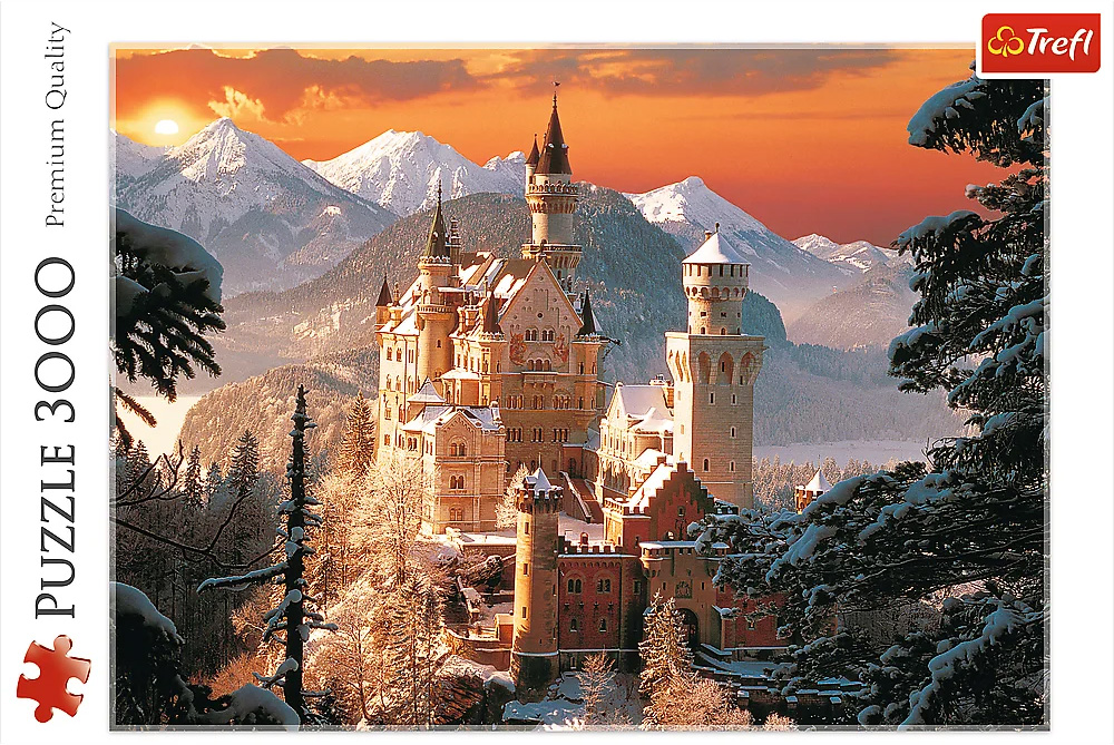 Wintry Neuschwanstein Castle, Germany Kirch Castle Jigsaw Puzzle