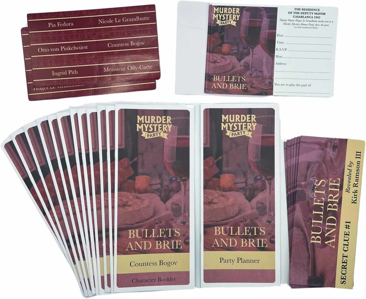 Murder Mystery Party Game - Bullets & Brie
