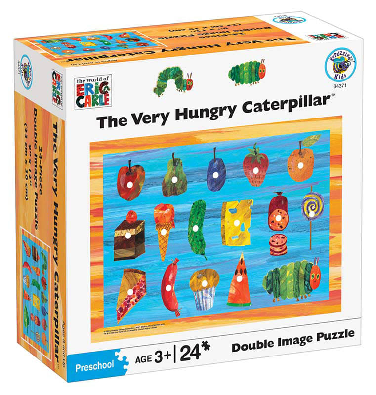 Eric Carle Double Image Puzzle Hungry to full Catepillar 24