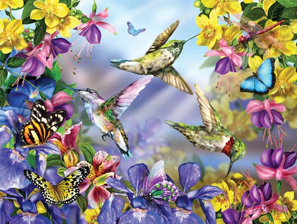 Butterflies & Hummingbirds Birds Jigsaw Puzzle
