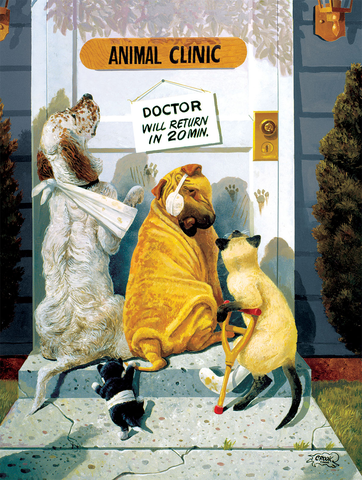 Waiting for the Doctor Dogs Jigsaw Puzzle