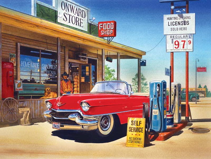 Onward Store Gas Station Nostalgic & Retro Jigsaw Puzzle