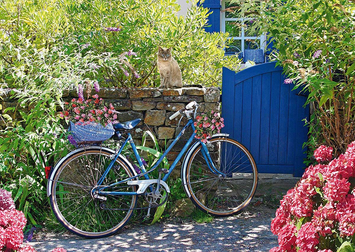 Country Outing By Bike Cats Jigsaw Puzzle