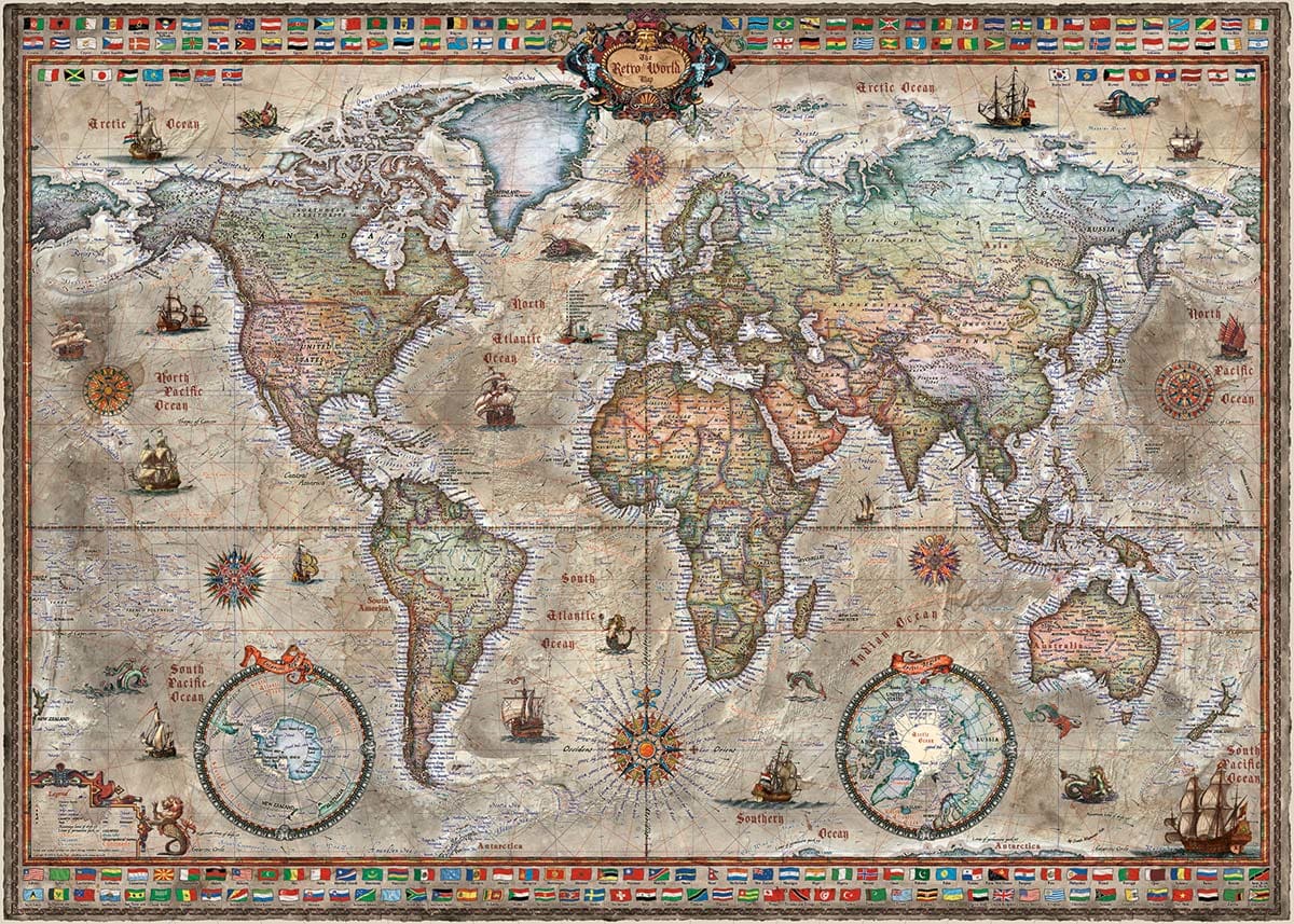 Retro World Maps & Geography