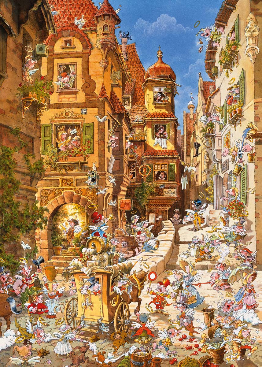 By Day, Romantic Town Humor Jigsaw Puzzle