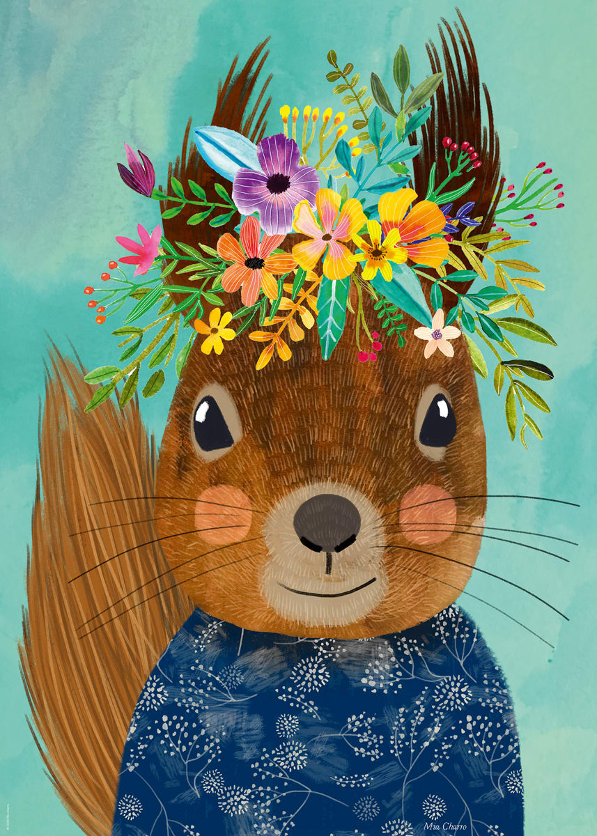 Sweet Squirrel, Floral Friends Animals