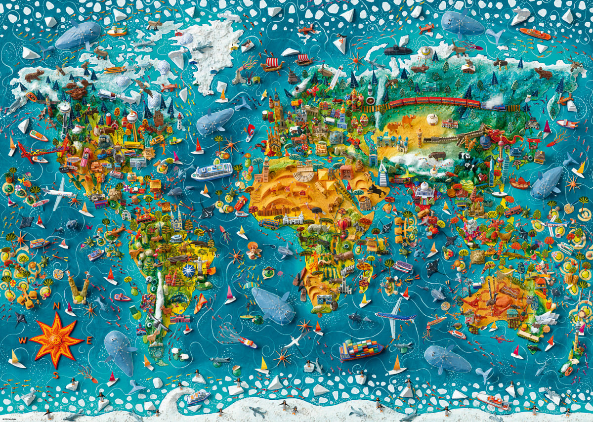 ジグソーパズル HEYE PAZZLE(2000piece) Map Art 29845 The World, Map Art, 2000 Piece Puzzle | PlayvalueToys.com