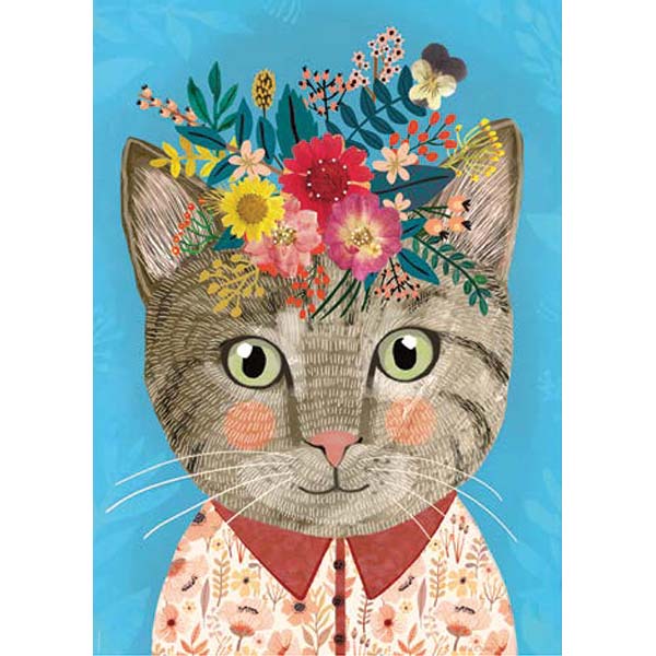 Floral Friends, Pretty Feline Cats Jigsaw Puzzle