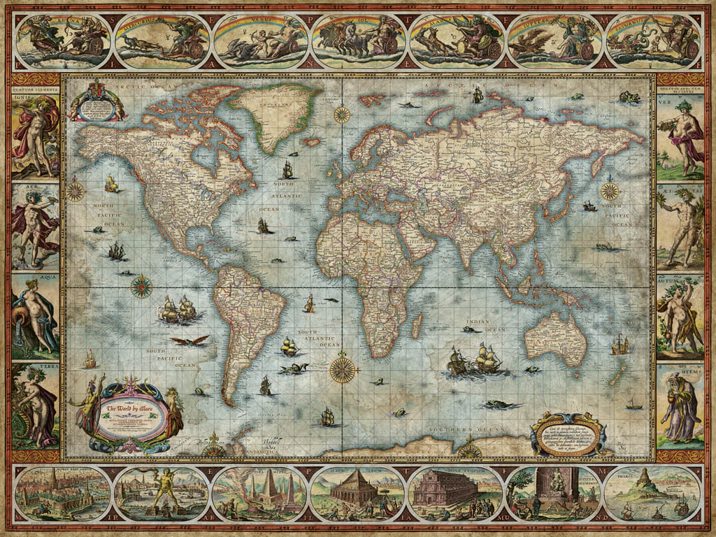 Willem Blaeu World, Map Art