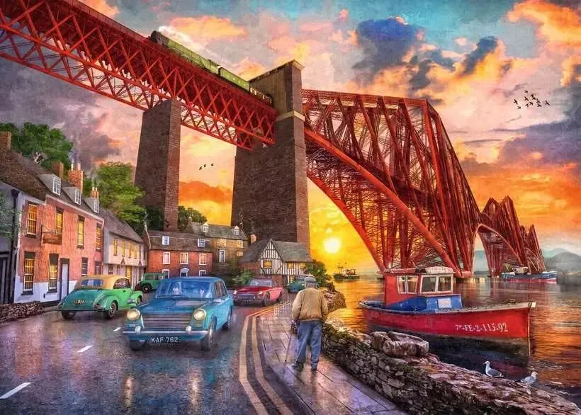 Forth Bridge at Sunset Landscape