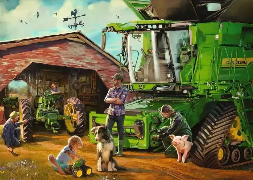 John Deere Then & Now 1000 Pc Puzzle Farm