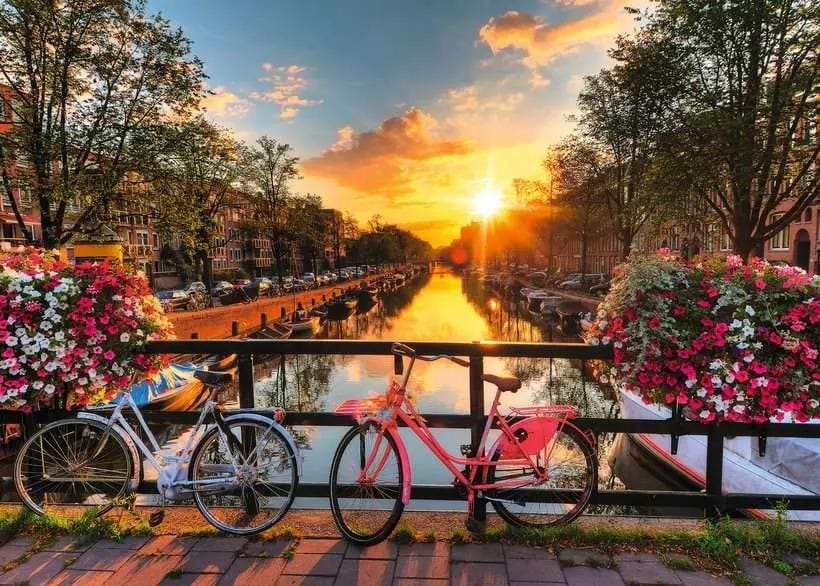 Bicycles in Amsterdam Sunrise & Sunset