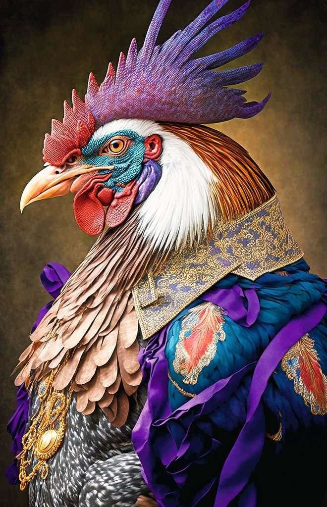 Puzzle Moments: Rooster General Birds
