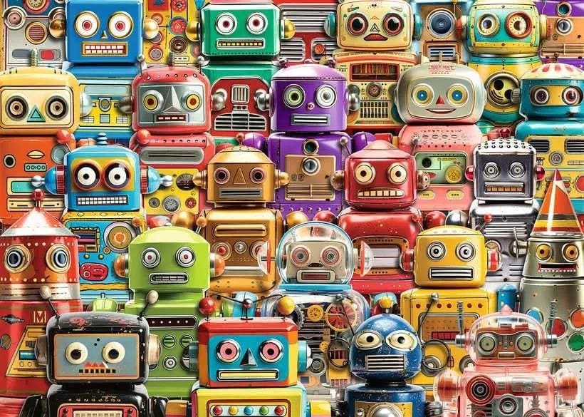 Retro Robots Collage