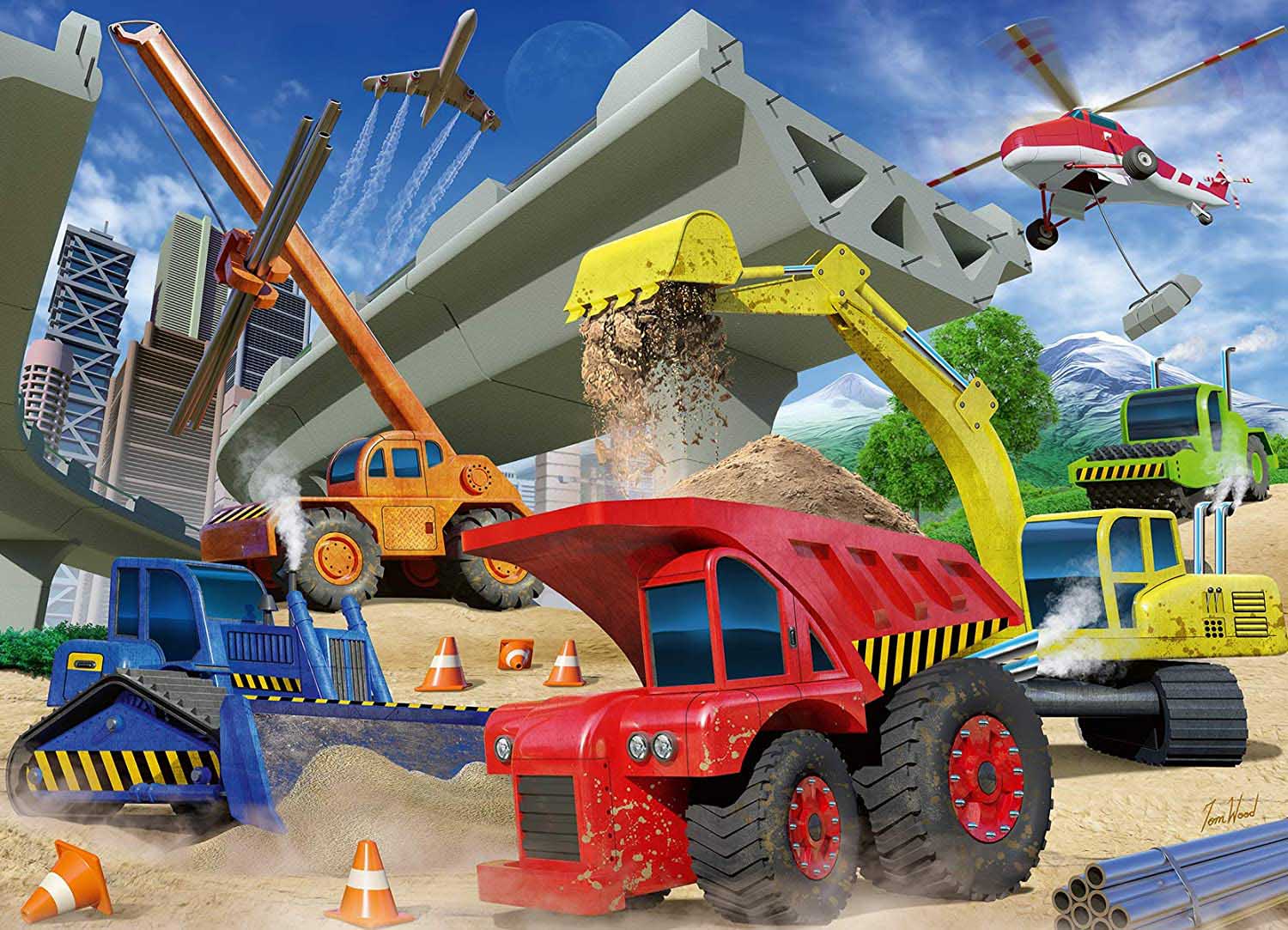 Construction Trucks Vehicles Jigsaw Puzzle