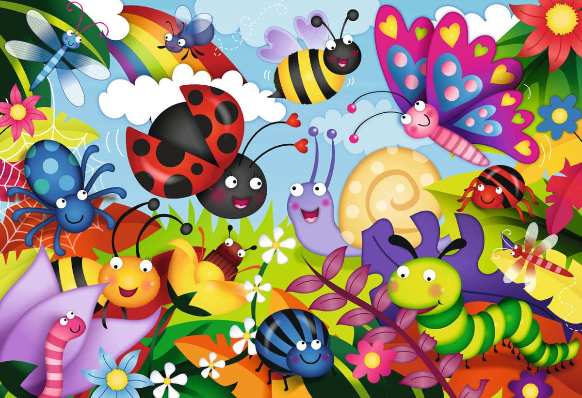 Cute Bugs Butterflies and Insects Jigsaw Puzzle