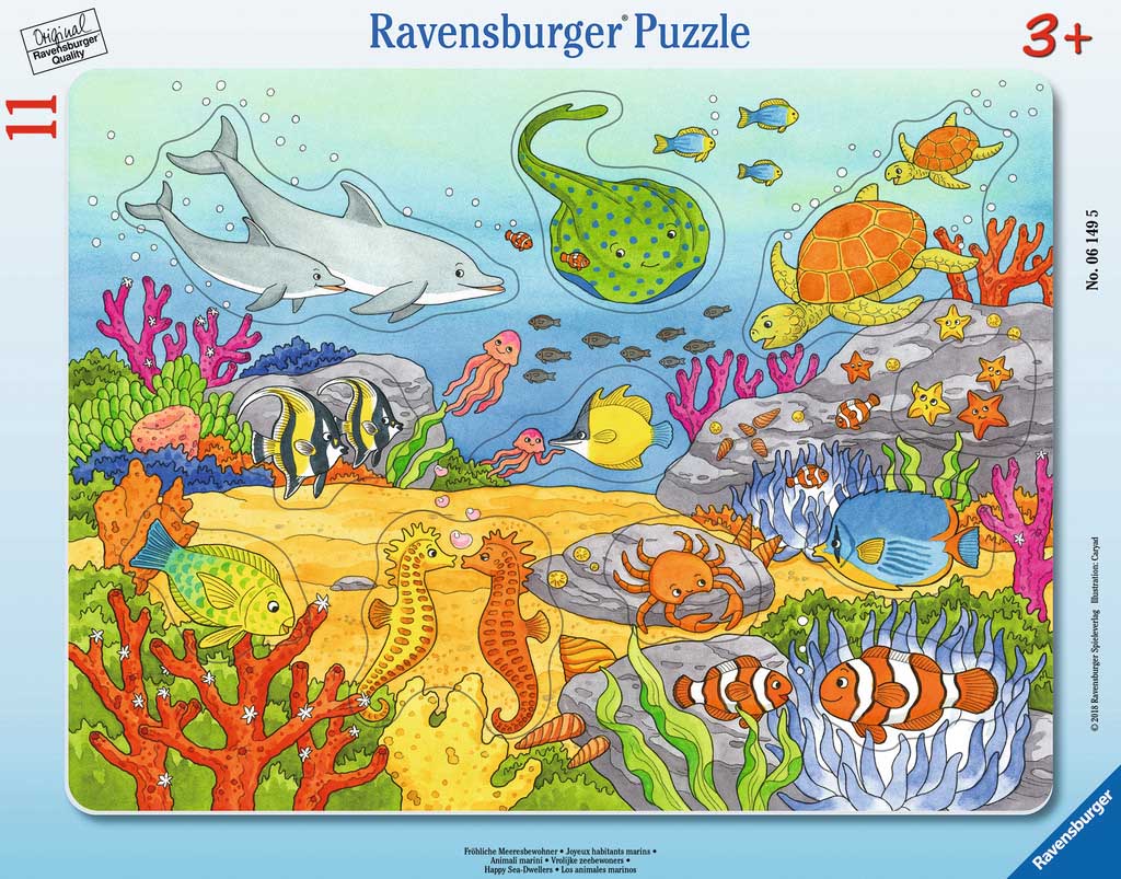 Happy Sea Dwellers Sea Life Frame Puzzle