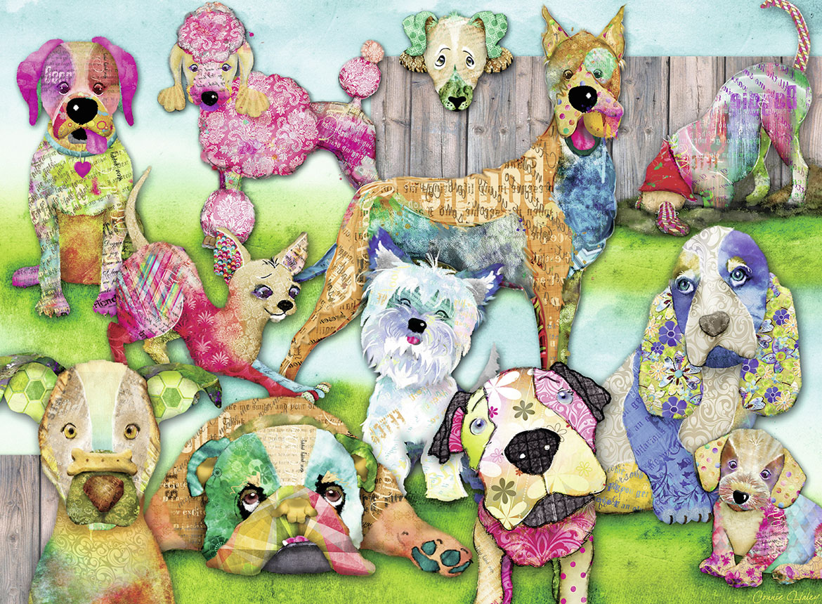 Patchwork Pups Dogs Jigsaw Puzzle