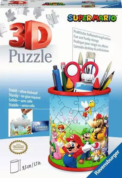 Super Mario Pencil Holder 54 Pc Puzzle Video Game