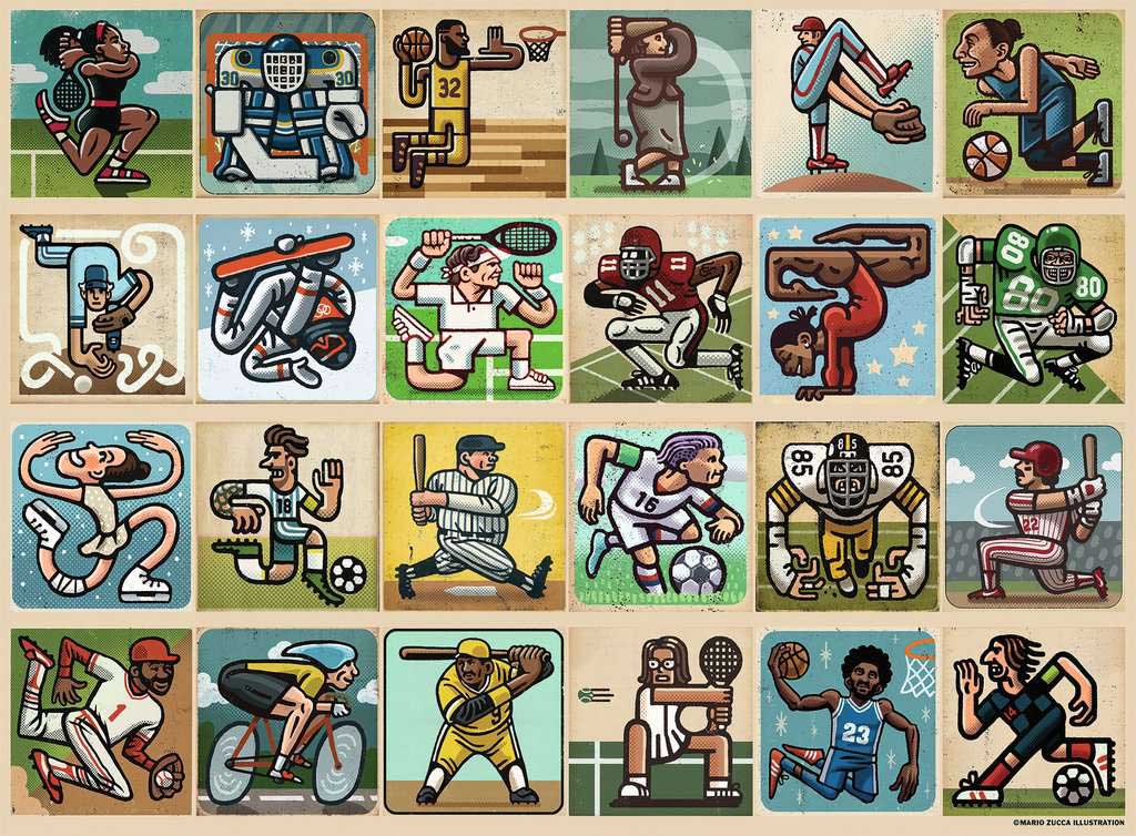 Awesome Athletes Sports Jigsaw Puzzle