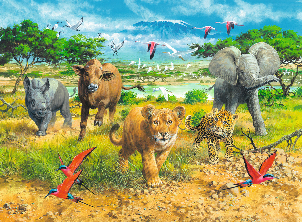 African Animal Babies Jungle Animals Jigsaw Puzzle