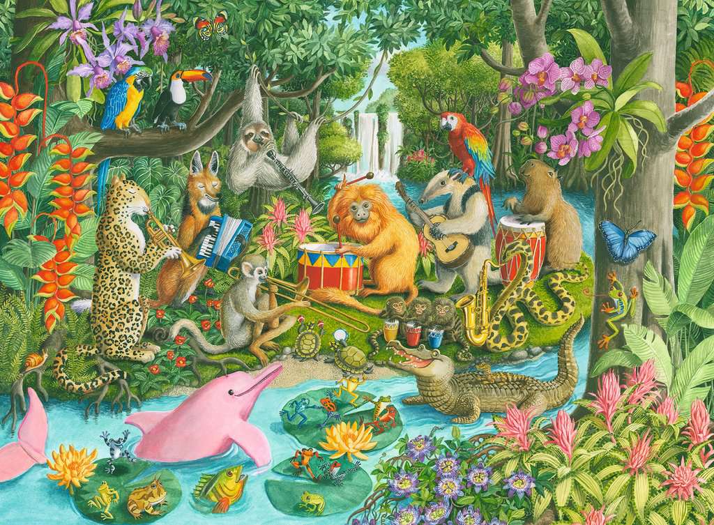 Rainforest River Band Animals Jigsaw Puzzle