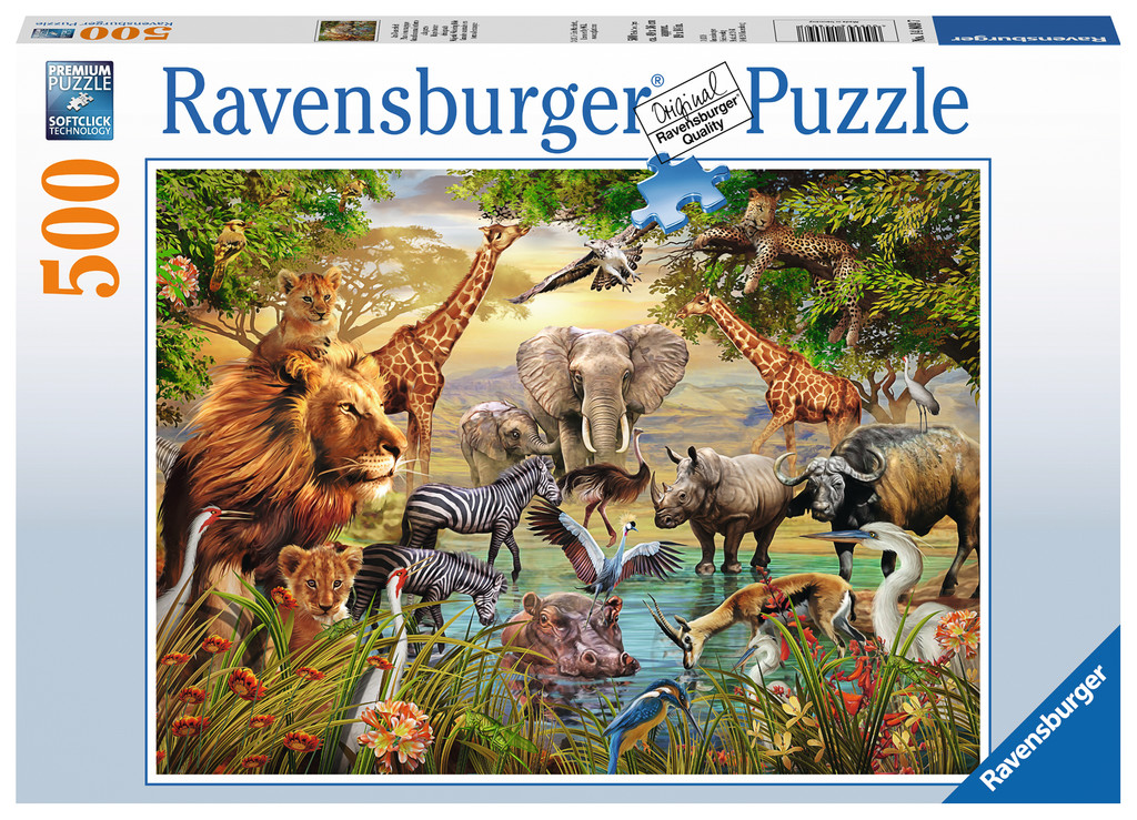 Majestic Watering Hole Jungle Animals Jigsaw Puzzle